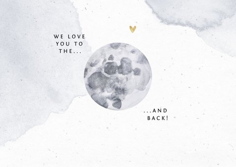Dankeskarte zur Geburt eigenes Foto und Mond 2