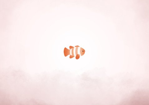 Dankeskarte zur Geburt Unterwasserwelt Fotocollage rosa Rückseite