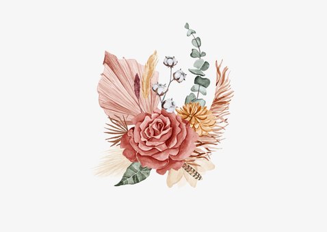 Dankeskarte zur Hochzeit Bohemian Flowers 2