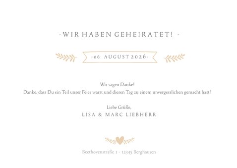 Dankeskarte zur Hochzeit mit eigenem Foto und Text 3