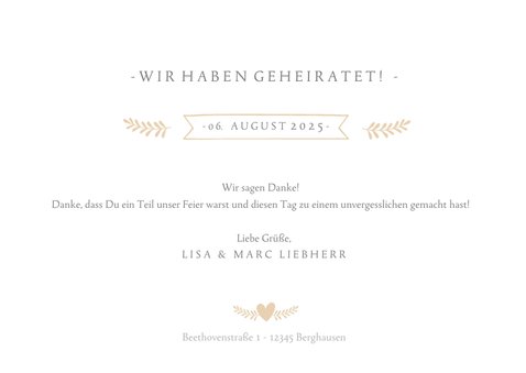 Dankeskarte zur Hochzeit mit eigenem Foto und Text 3