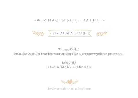 Dankeskarte zur Hochzeit mit eigenem Foto und Text 3