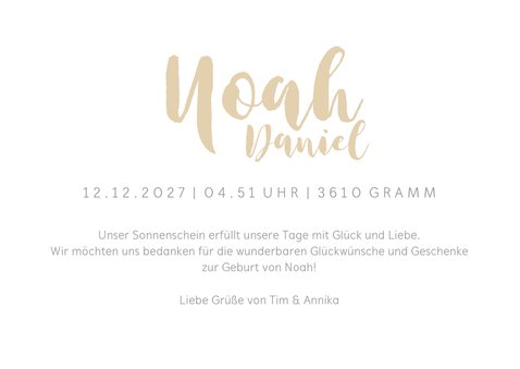 Danksagung Geburt schlicht & pur mit Fotos 3