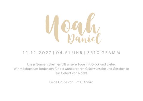 Danksagung Geburt schlicht & pur mit Fotos 3