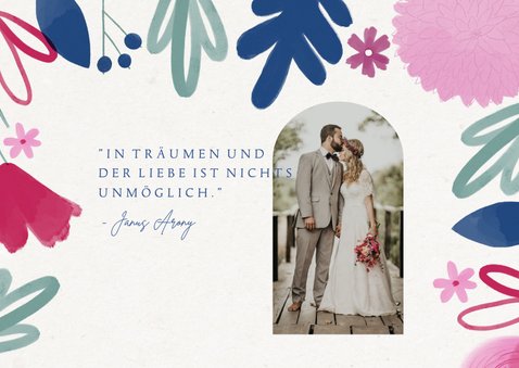 Danksagung Hochzeit Aquarellblumen 2