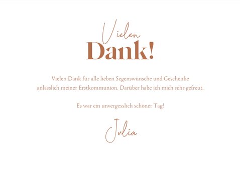 Danksagung zur Kommunion beige Sechsecke & Fotos 3