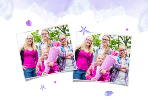 Danksagungskarte Einschulung Foto & Mermaid 2
