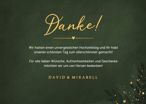 Dunkelgrün Dankeskarte Botanisch Goldkleckse 3
