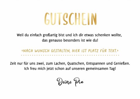 'Ein Gutschein für dich' Gutscheinkarte Schriftzug 3