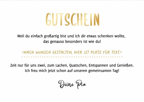 'Ein Gutschein für dich' Gutscheinkarte Schriftzug 3
