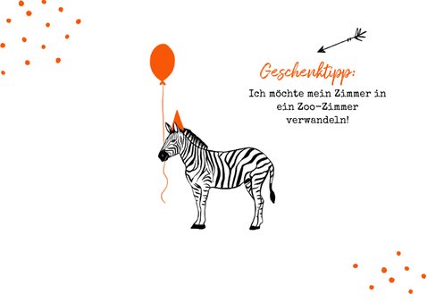 Einladung 8. Kindergeburtstag mit Foto und Zebra 2