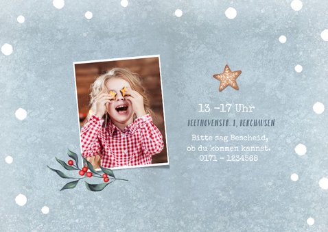 Einladung 9. Kindergeburtstag Mädchen Winterparty Foto 2