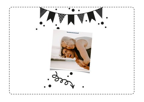 Einladung Doppelgeburtstag Monochrom für 2 2