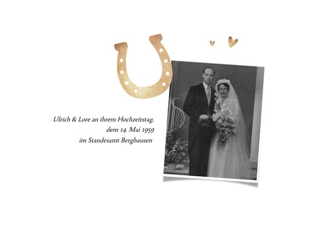 Einladung Eiserne Hochzeit Foto & Hufeisen 2