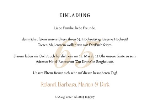 Einladung Eiserne Hochzeit Foto & Hufeisen 3