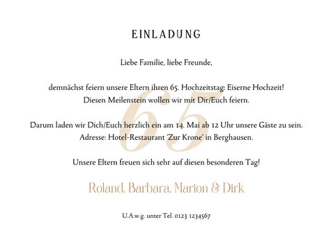 Einladung Eiserne Hochzeit Foto & Hufeisen 3
