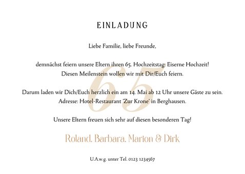 Einladung Eiserne Hochzeit Foto & Hufeisen 3