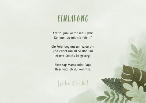 Einladung Kindergeburtstag kleiner Löwe und Foto 1 Jahr 3