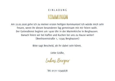 Einladung Kommunion Wasserfarbe und Sterne 3