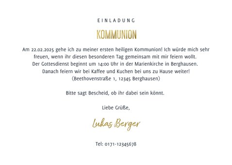 Einladung Kommunion Wasserfarbe und Sterne 3