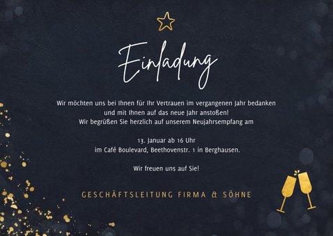 Einladung Neujahrsempfang Sektgläser 3