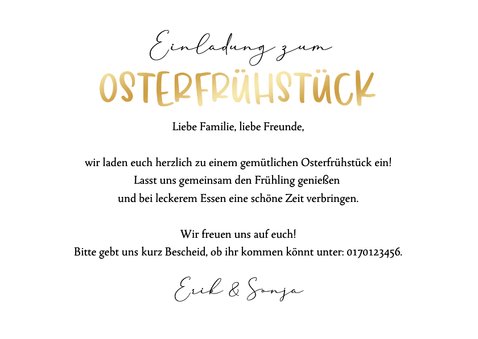 Einladung Osterfrühstück bunte Ostereier 3