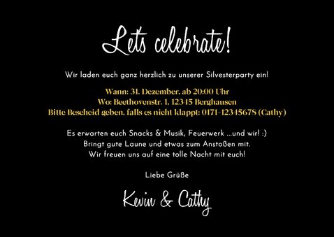 Einladung Silvester-/Neujahrsparty 2025/2026 3