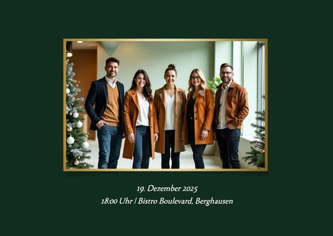 Einladung Weihnachtsfeier grün gestreift 2