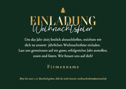 Einladung Weihnachtsfeier grün gestreift 3