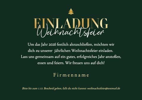 Einladung Weihnachtsfeier grün gestreift 3