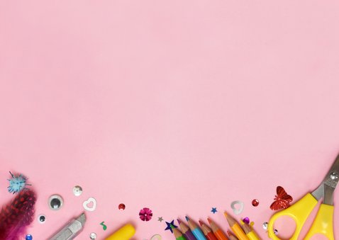 Einladung zum 8. Kindergeburtstag Basteln rosa Rückseite