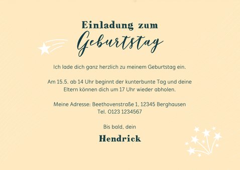 Einladung zum farbenfrohen Kindergeburtstag 4 Jahre 3