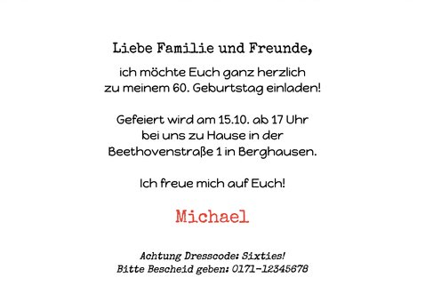 Einladung zum Geburtstag 1966 Sixties 3