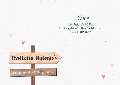 Einladung zum Geburtstag mit Wegweiser Frau 3