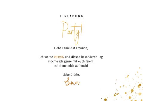 Einladung zum Geburtstag Party im Goldlook 3