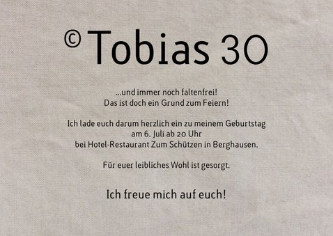 Einladung zum Geburtstag Waschanleitung 30 3