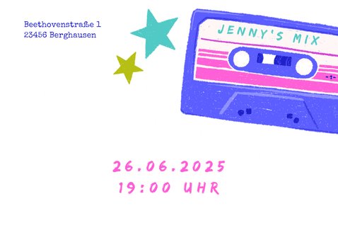 Einladung zur 80er-Jahre-Party mit Kassette 2