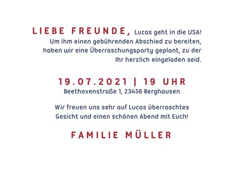 Einladung zur Abschiedsparty - Auslandsaufenthalt 3