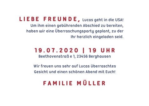 Einladung zur Abschiedsparty - Auslandsaufenthalt 3