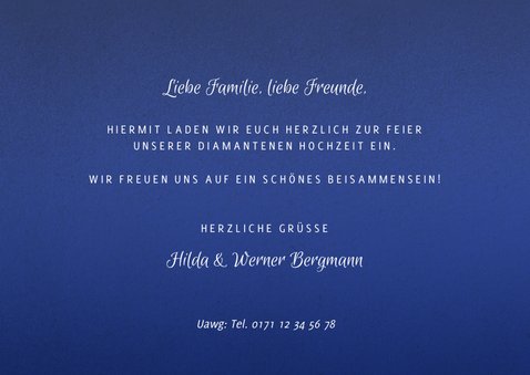 Einladung zur Diamanthochzeit mit Fotos 3