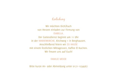 Einladung zur Firmung Fotocollage & Goldakzente 3