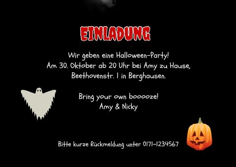 Einladung zur Halloweenparty Spinnennetz & Foto 3