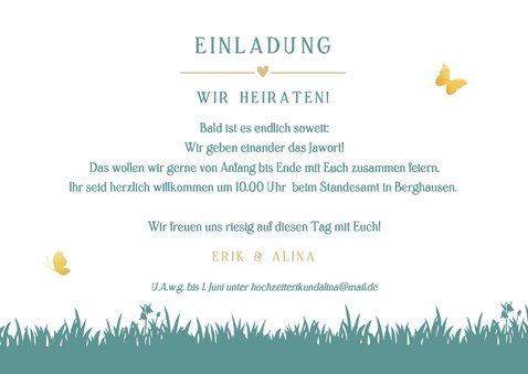 Einladung zur Hochzeit Paar mit Haustieren auf Rad 3