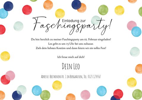 Einladung zur Kinder-Faschingsparty Fotocollage 3