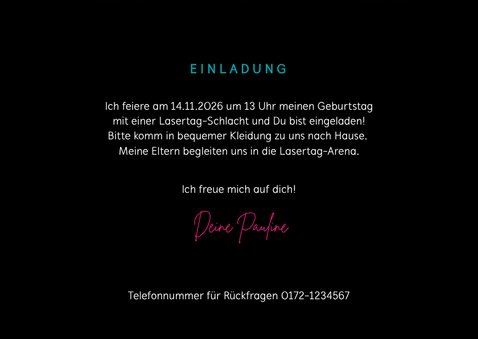 Einladung zur Laserparty Laserstrahlen 3