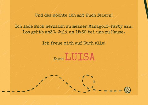 Einladung zur Minigolf-Party 12. Geburtstag 3