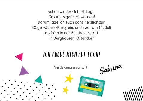 Einladung zur Mottoparty Eighties 1981 3