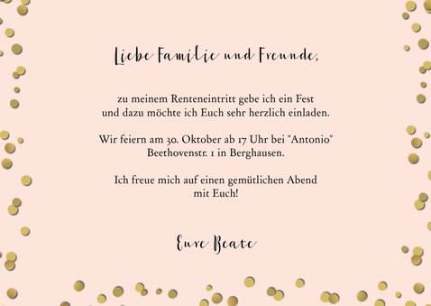 Einladung zur Ruhestand-Party rosa 3