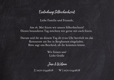 Einladung zur Silberhochzeit mit 25 und Foto 3