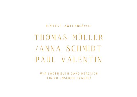 Einladung zur Traufe Goldschrift minimalistisch 2